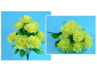 Bukiet sztuczny RÓŻE 42 cm z gałązkami 10 kwiatów - ŻÓŁTE