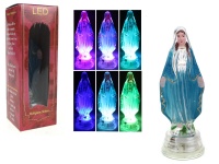 Figurka MARYJA NIEBIESKA LED na baterie 11x3,5 cm RGB zmieniająca kolor