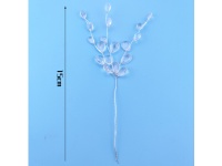 Gałązka, drucik z bezbarwnymi plastikowymi kamyczkami 15 cm