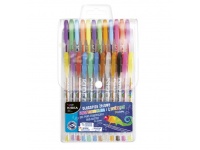 KIDEA Długopisy żelowe fluorescencyjne i z brokatem 24 kolory