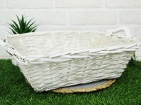Koszyk wiklinowy ala tacka prostokątna z drewnianymi rączkami 44x27x12 cm
