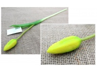 z Kwiat sztuczny pojedynczy gumowy nierozwinięty TULIPAN 43 cm - ŻÓŁTY - 1 szt