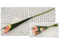 z Kwiat sztuczny pojedynczy TULIPAN 38 cm - KREMOWO-RÓŻOWY 1 szt 
