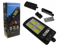 Lampa 128 LED solarna (typu ulicznego) kinkiet z czujnikiem ruchu + pilot - 23x12 cm