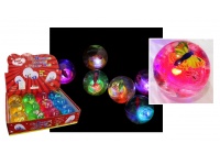 Piłka LED świecąca z wodą 6,5 cm mix kolorów i wzorów - 1 szt