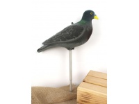 Ptak sztuczny-plastik GOŁĄB FLOKOWANY 30x12x11 cm