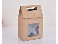 Pudełko, kartonik prezentowy z rączką EKO z okienkiem 19,5x13,5x8 cm
