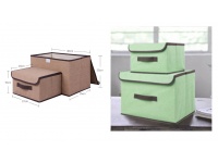 Pudełko, pojemnik do przechowywania z materiału z rzepem - kpl 2 szt ZIELONY (38x25x25 cm, 27x20x16 cm)