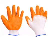 Rękawiczki gospodarcze, ogrodowe GUMOWE 20 cm POMARAŃCZOWE - 1 para
