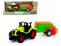 Traktor z maszyną rolniczą światło, dźwięk 38x12x9 cm