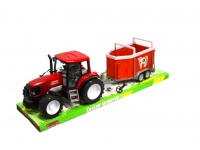 Traktor z przyczepą dla zwierząt 59x13x16 cm