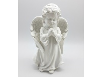 Anioł ceramiczny stojący modlący się 19x11 cm