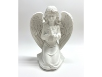 Aniołek ceramiczny DZIEWCZYNKA klęcząca modląca się 15x12 cm