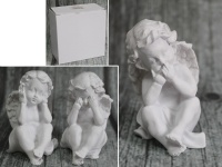 Aniołek ceramiczny "Nie mówię", "Nie patrzę", "Nie słucham" 9x5 cm - 1 szt