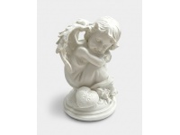 Aniołek ceramiczny opierający się o kolana 11x8 cm