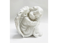 Aniołek ceramiczny opierający się o kolana 10x8 cm