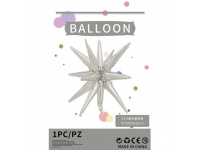 Balon foliowy GWIAZDA 45x55 cm SREBRNY