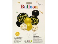 Balony lateksowe 10,12,18-calowe HAPPY BIRTHDAY MIX KOLOR kpl 8 szt