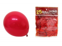 Balony lateksowe 10-calowe CZERWONE kpl 25 szt ok. 25 cm 55 g