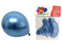 Balony lateksowe 10-calowe metalizowane NIEBIESKIE kpl 10 szt ok. 25 cm 25 g