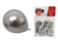 Balony lateksowe 10-calowe metalizowane SREBRNE kpl 10 szt ok. 25 cm 25 g