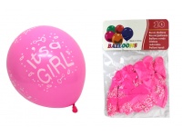 Balony lateksowe 12-calowe baby RÓŻOWE DZIEWCZYNKA kpl 10 szt ok. 30 cm 35 g