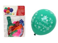 Balony lateksowe 12-calowe URODZINY kpl 10 szt ok. 30 cm 35 g