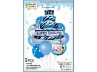 Balony lateksowe, foliowe HAPPY BIRHDAY 12,18,28-calowe NIEBIESKIE kpl 9 szt