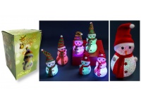 Bałwan akrylowy LED świecący RGB 14x9 cm MIX WZORÓW