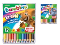 BAMBINO Kredki drewniane 12 kolorów grube JUMBO 