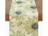 Bieżnik KWIATY 183x31 cm CYTRYNOWO ZIELONY