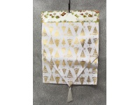 Bieżnik, szarfa na stół świąteczny, bożonarodzeniowy CHOINKI 180x32 cm BIAŁY