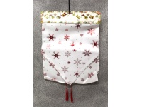 Bieżnik, szarfa na stół świąteczny, bożonarodzeniowy ŚNIEŻYNKI 180x34 cm BIAŁY