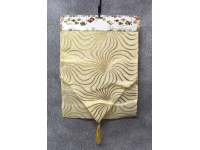 Bieżnik, szarfa na stół świąteczny, bożonarodzeniowy FALE 180x35 cm ZŁOTY