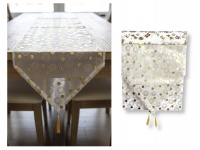 Bieżnik, szarfa na stół świąteczny, bożonarodzeniowy KOŁA 180x35 cm BIAŁY