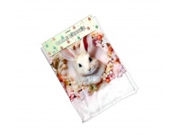 Bieżnik wielkanocny 180x30 cm ZAJĄC - biało różowy