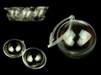 Bombka akrylowa bezbarwna OTWIERANA 6 cm - kpl 6 szt