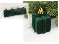 Bombka plastikowa, flokowana 6x4x4 cm PREZENT - kpl. 4 szt BUTELKOWA ZIELEŃ