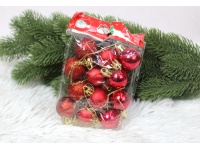 Bombki plastikowe 3 cm CZERWONE kpl. 12 szt