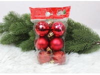 Bombki plastikowe 4 cm CZERWONE kpl. 6 szt