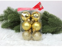 Bombki plastikowe 4 cm ZŁOTE kpl. 6 szt