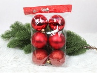 Bombki plastikowe 6 cm CZERWONE kpl. 6 szt