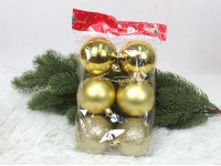 Bombki plastikowe 6 cm ZŁOTE kpl. 6 szt