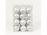 Bombki plastikowe perła 3 cm (24szt.) SREBRNE