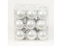 Bombki plastikowe perła 4 cm (18szt.) SREBRNE