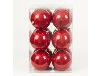 Bombki plastikowe perła 8 cm (12szt.) CZERWONE