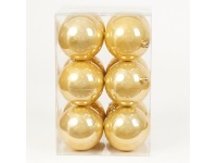 Bombki plastikowe perła 8 cm (12szt.) ZŁOTE