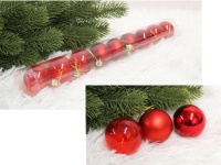 Bombki plastikowe TUBA 4 cm - kpl. 9 CZERWONE (połysk, mat, transparentne)