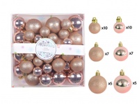 Bombki RÓŻOWE ZŁOTO (3-5 cm) - kpl 44 szt