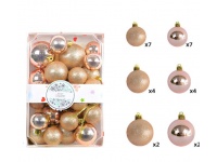Bombki RÓŻOWE ZŁOTO (4-6 cm) - kpl 26 szt